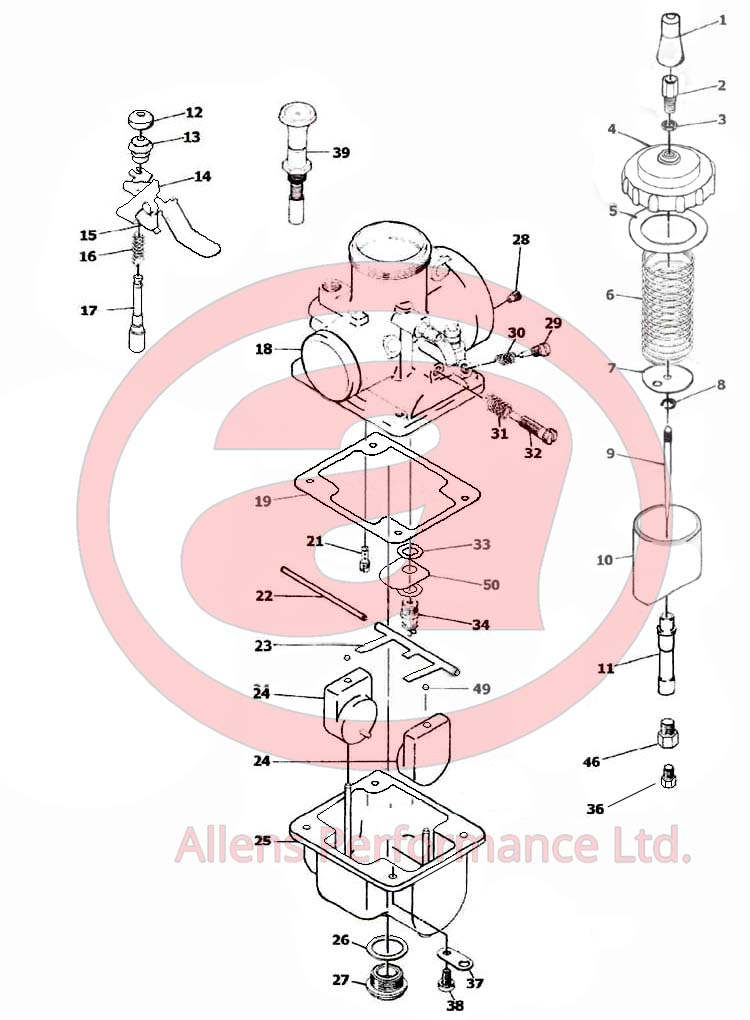 Exploded Diagram Mikuni VM38-9