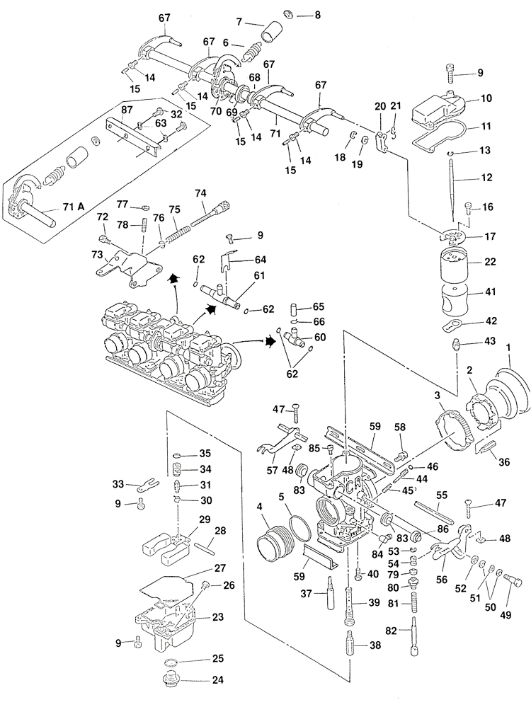 Exploded View Keihin CR Smoothbore Carburettors Carbs CRS